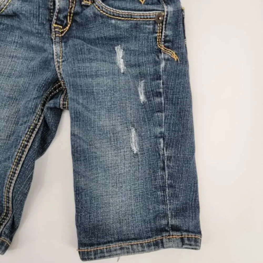 Justice Girls Distressed Denim Bermuda Shorts Size 6R